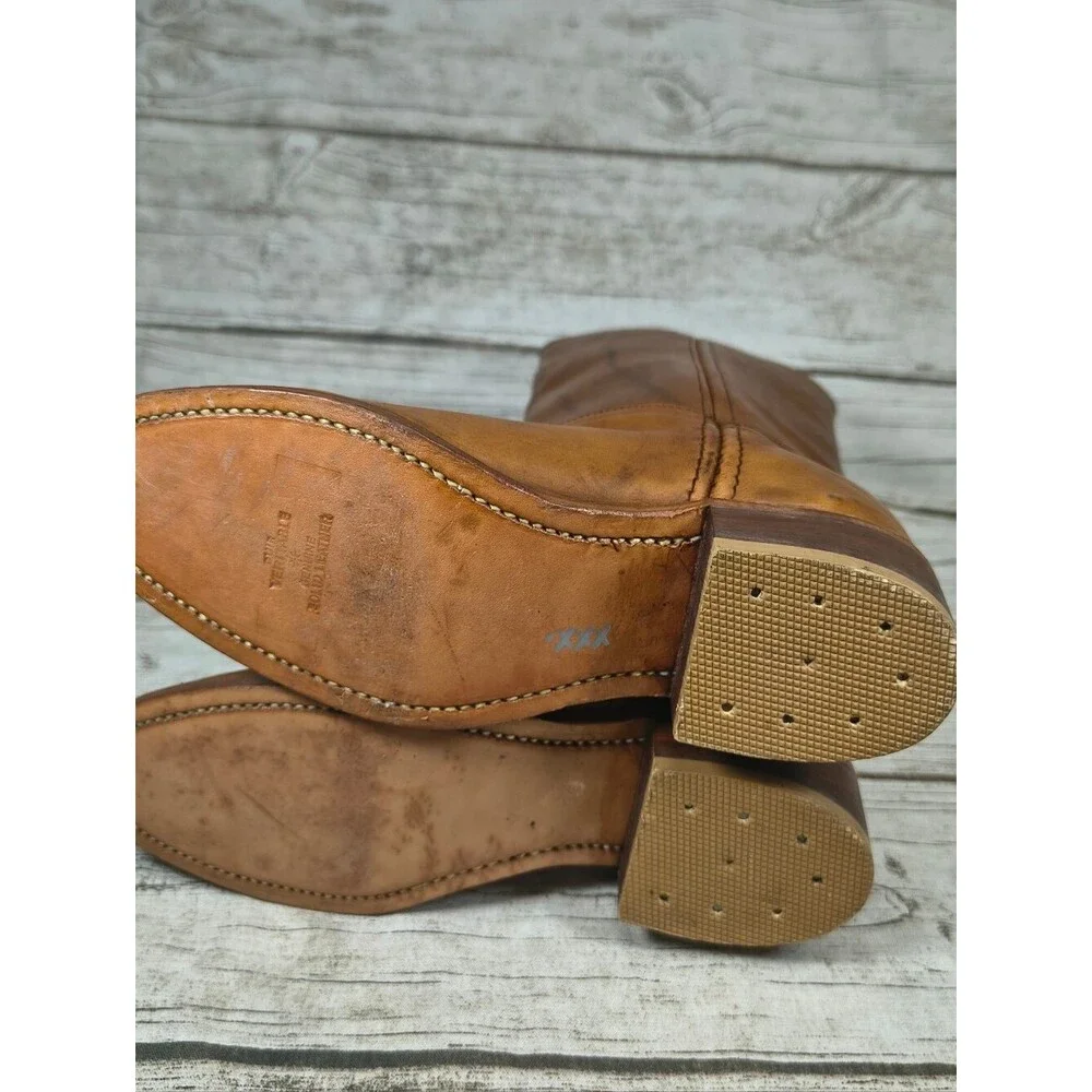 Vintage Double H Campus Boots Congac Brown Leather Women Size 6